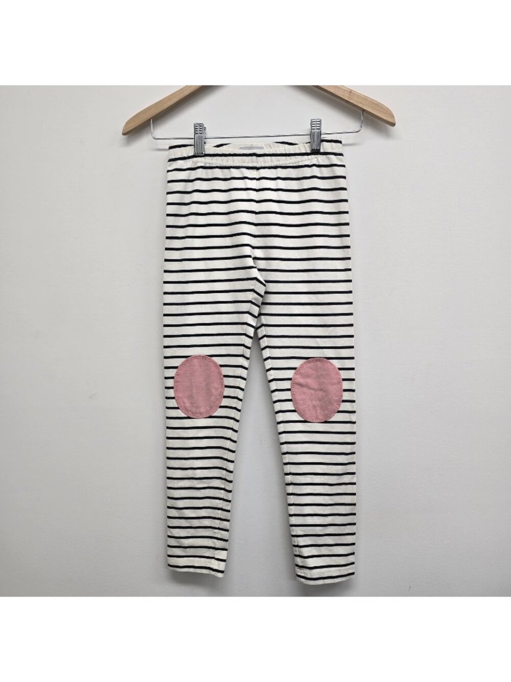 Hanna Andersson Charming Set Striped Patch Leggings Girls Size 130 US Size 8